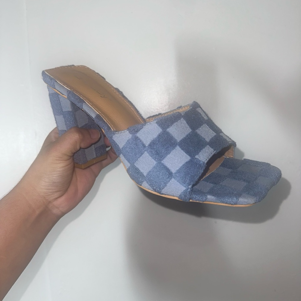 Checker print heels